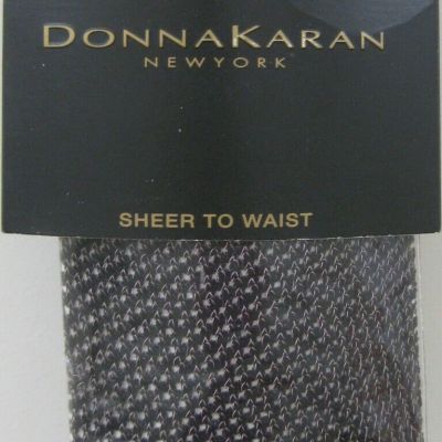 DONNA KARAN SATIN NET TIGHTS PANTYHOSE BLACK COMBO STYLE OBO96 MEDIUM/TALL